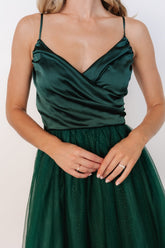 Shonda Sparkle Midi Dress | Emerald
